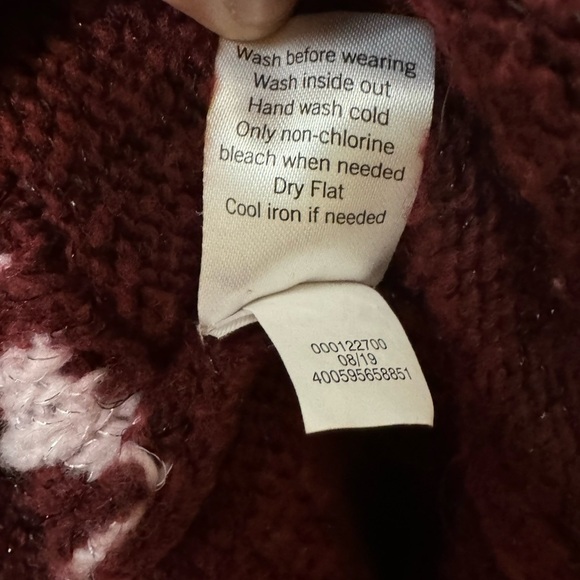 Evri Hooded Sweater Maroon with Pink Plus Size Size 0X - Picture 9 of 10